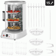 Rôtissoire verticale machine à kébab poulet électrique appareil mini machine grill rotatif 1 800 watts 31 litres 14_0003231 - aluminium 3000229778985 Rôtissoire verticale machine à kébab poulet électrique appareil mini machine grill rotatif 1 800 watts 31 litres 14_0003231 - aluminium 3000229778985