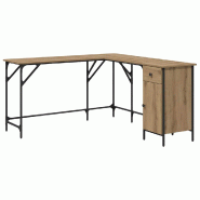 VidaXL Bureau Chêne artisanal 141 x 141 x 75 cm Bois d'ingénierie Modèle Orion Ombre - 882876