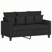 VidaXL Canapé à 2 places Noir 120 cm Tissu Modèle Aero Pure - 359263