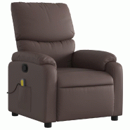 VidaXL Fauteuil de massage inclinable Marron Similicuir Modèle Pelvora - 8721012201965