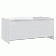 VidaXL Table basse blanc brillant 90x50x41,5 cm bois d'ingénierie Modèle Grandeur Royale - 809824