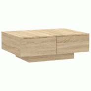 VidaXL Table basse chêne sonoma 90x60x31 cm bois d'ingénierie Modèle Atlas Master Core - 804178