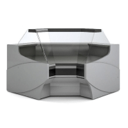 Vitrine d'angle intérieur grand modèle pour vitrine ve-10 vitre bombée sans réserve - VES-10-AN90-C Vitrine d'angle intérieur grand modèle pour vitrine ve-10 vitre bombée sans réserve - VES-10-AN90-C