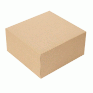 Boîte pâtissière The Pack carton ondulé nano micro naturel 24x24x12cm - par 50