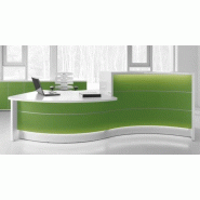 Comptoir d'accueil Valde forme vague avec accès PMR - MDD - Vert brillant, Gauche_0