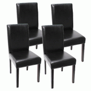 Décoshop26 - Lot de 4 chaises de salle à manger synthétique noir pieds foncés CDS04146 - noir 3000075638242