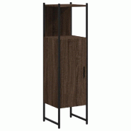 Helloshop26 - Armoire de salle de bain moderne peu encombrante rangement vertical 33 x 33 x 120 cm en bois d'ingénierie chêne marron 02_0049464 - ve