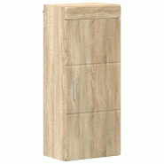 Helloshop26 - Armoire murale moderne salle de bain 37 x 24,5 x 86 cm grand espace de stockage finition mate en bois d'ingénierie 02_0052648 - Bois ma