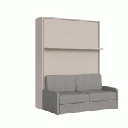 Itamoby Versia Sofà 160 Lit Double Escamotable Vertical Avec Canapé Et Étagère Argilla - beige 8050598908730