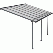 Pergola à adosser en aluminium gris et polycarbonate Sierra 3 x 4.3 m Canopia By Palram - gris 7290108130270 Pergola à adosser en aluminium gris et polycarbonate Sierra 3 x 4.3 m Canopia By Palram - gris 7290108130270