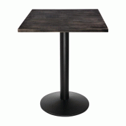 Plateau de table carré pré-percé vintage noir 700mm | Bolero - CY969