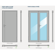 Porte anti-effraction sur mesure, pleine ou vitrée - simple et double - cr4