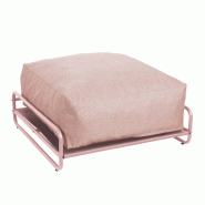 Pouf pour salon de jardin modulable avec structure rose poudré - rose polyester 115366