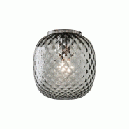 ROSSINI ILLUMINAZIONE Plafonnier Oban Chrome Avec Verre Soufflé Bouche Effet Ballon Fumé - Plafonnier E27 75W - Groupe Rossini - gris OBA202CRFU