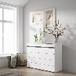 SKRAUT HOME - COMMODE, BUFFET, ARMOIRE, MEUBLE DE RANGEMENT, 114X35X75CM, CHAMBRE à COUCHER, PIèCE, ARMOIRE à TIROIRS, BLANC ET NOIR