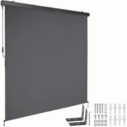 Tectake Store banne verticale ELOISE avec 2 supports muraux - 180 x 250 cm, gris foncé - 406145 - noir polyester 406145