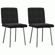 VidaXL Chaises à manger lot de 2 Noir Velours Modèle Belvélia - 4101162