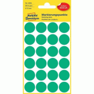 Avery Zweckform Etui de 96 pastilles adhésives, diamètre 18 mm, coloris vert (4 feuilles / cdt) - vert 3006