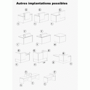 Banque d'accueil ton bois Pano - Ofitres - 120, Hêtre clair, Noir brillant / mélaminé blanc