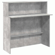 Bureau de réception gris béton 100x50x103,5cm bois d'ingénierie Modèle Vega Industriel - 8721158658647