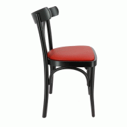 Chaise bois New Orleans assise simili rouge - ROUGE Chaise bois New Orleans assise simili rouge - ROUGE