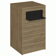 Comptoir Vertigo H T04noir solo L60cm 1 tabl.Couliss.2tabl.Amovibles chêneclair