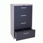 Décoshop26 - Armoire de bureau avec tiroirs verrouillables pour dossier A4 en acier gris 132x76x46cm 04_0001031 - gris 3000329132694 Décoshop26 - Armoire de bureau avec tiroirs verrouillables pour dossier A4 en acier gris 132x76x46cm 04_0001031 - gris 3000329132694