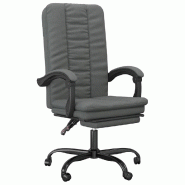 Helloshop26 - Chaise fauteuil siège pivotante de inclinable de bureau informatique étude foncé tissu gris 02_0024241 - gris métal 3000215329030