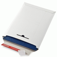 Pochette d'expédition blanche en carton rigide 160x175mm