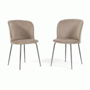 RATTATAN Lot de 2 chaises d’intérieur LEILA en velours, pieds en métal, élégantes, modernes pour cuisine, salle à manger, bureau, bar, restaura RATTATAN Lot de 2 chaises d’intérieur LEILA en velours, pieds en métal, élégantes, modernes pour cuisine, salle à manger, bureau, bar, restaura
