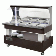 Roller Grill Salad'bar mural bain-marie 4 x GN 1/1, wenge, SBM 40 C Roller Grill - Bois massif SBM 40 C