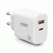 Urban Factory GPS62UF chargeur d'appareils mobiles Universel Blanc Secteur Charge rapide Intérieure