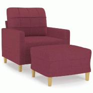 VidaXL Fauteuil avec repose-pied Rouge bordeaux 60 cm Tissu Modèle Vega Master Élégance - 8721012059665