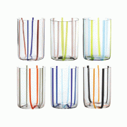 Assortiment De Verre Tirache Zafferano En Verre Borosilicate Bicolore Vert-Améthyste Coffret De 6 Pièces - jaune tr00199