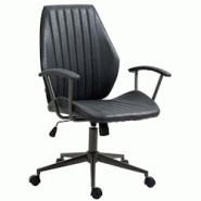 CLP Fauteuil de bureau Retro Nampa en Similicuir ajustable et pivotant Noir antique - noir polyester 318563 CLP Fauteuil de bureau Retro Nampa en Similicuir ajustable et pivotant Noir antique - noir polyester 318563