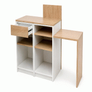 Comptoir caisse blanc 1 poste avec dosseret + arche PMR à droite (LIVRÉ MONTÉ) - blanc Bois manufacturé 960_0