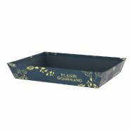 Corbeille carton rectangle "Plaisir gourmand" 36x27x6cm - par 30