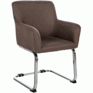 Décoshop26 - Chaise de salle à manger fauteuil sans roulettes design moderne en tissu marron et cadre en acier inoxydable 10_0003795 - marron 300025 Décoshop26 - Chaise de salle à manger fauteuil sans roulettes design moderne en tissu marron et cadre en acier inoxydable 10_0003795 - marron 300025