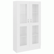 Helloshop26 - Armoire à vitrine classique 82,5 x 30,5 x 150 cm pratique espace de rangement design épuré en bois d'ingénierie blanc 02_0047755 - b