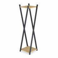 Helloshop26 - Étagère à plantes haute design géométrique 99 x 29 x 29 cm en MDF effet marbre noir 13_0010978 - noir métal 3000245511948