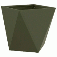 Helloshop26 - Jardinière moderne pour extérieur 40 x 40 x 40 cm avec base intégrée élégante design en acier vert olive 02_0053068 - vert acier 3