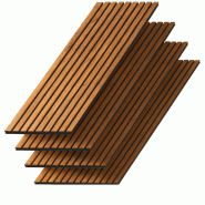 Kosmi Panneaux Acoustiques Décoratifs en MDF – Lot de 4, Teck, 120x60cm - marron Bois massif 3760301698821