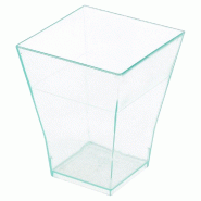 Mini verre carré vert d'eau PS 6cl 4,5x4,5x5,5cm - par 576