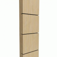 Montant Totem 6 rainures 10x30x245 cm - chêne sorano clair