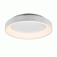 Plafonnier LED 48W, 5600 lm, 2700-6000K, Ø60 cm, Blanc Mat avec Télécommande - Trio - Girona - blanc 4017807489859