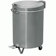 Poubelle inox à pédale - 60 à 95 litres - avec roulettes pour cuisines professionnelles Poubelle inox à pédale - 60 à 95 litres - avec roulettes pour cuisines professionnelles