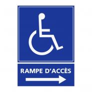 Refz413 - panneau handicapé rampe d'accès - abc signalétique - direction droite