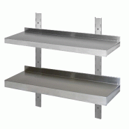 Skyrainbow Tablette murale en acier inoxydable renforcée, 2 étagères, 120x30 - THWBS2R123S