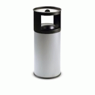 Stil Casa corbeille auto-extinguible avec cendrier, acier peint, Ø 31xh. 80 cm, bord inférieur en plastique de protection du sol, 40 litres, gris. - Stil Casa corbeille auto-extinguible avec cendrier, acier peint, Ø 31xh. 80 cm, bord inférieur en plastique de protection du sol, 40 litres, gris. -