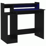 VidaXL Bureau avec lumières LED noir 97x45x90 cm bois d'ingénierie Modèle Lofty Élite - noir 805553